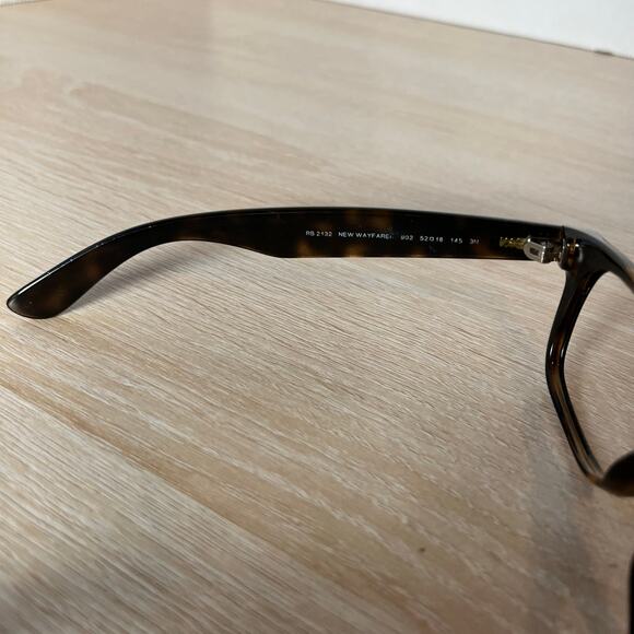 Ray-Ban RB2132 New Wayfarer 902 Sunglasses Tortoise Frames Only 52-18-145 Italy - Picture 6 of 12